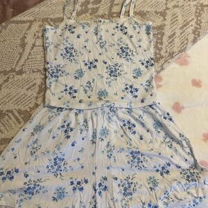 Gilly Hicks Blue and White Floral Pajama Set